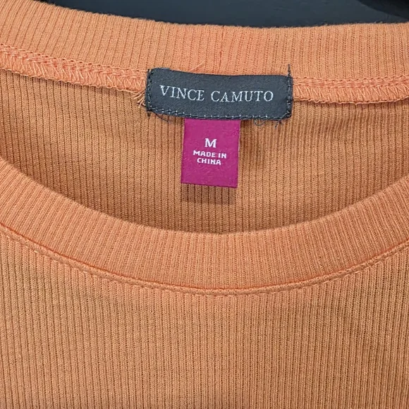 Vince Camuto Orange Puff-Sleeve Short Sleeve Tee - Picture 2 of 4